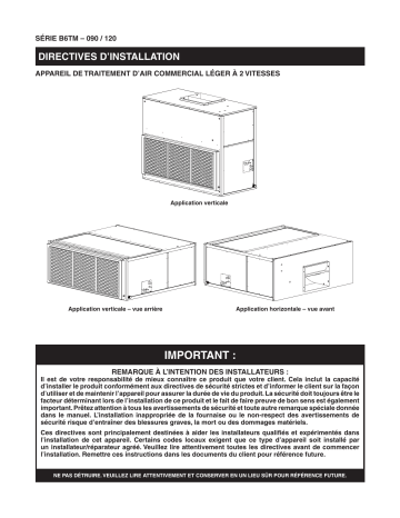 Guide d'installation | Reznor B6TM Manuel utilisateur | Fixfr