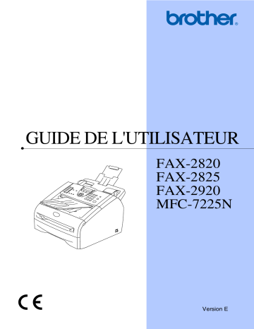 Manuel du propriétaire | Brother 2820 Manuel utilisateur | Fixfr