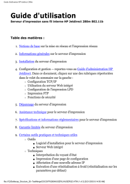 HP JETDIRECT 280M 802.11B WIRELESS PRINT SERVER Manuel utilisateur