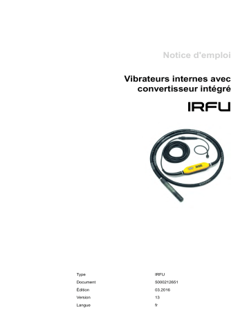IRFU58/230/5 CH | IRFU58/230/5GV | IRFU45/230/10 | IRFU45/230/5 CH | IRFU45/230/5GV | IRFU45/230/5 | IRFU65/230/5 CH | IRFU65/230/5GV | IRFU65/230/5 | IRFU58/230/5 | IRFU65/120/5 UK | IRFU30/120/5 UK | Wacker Neuson IRFU65/230/10 High Frequency Internal Vibrators Manuel utilisateur | Fixfr