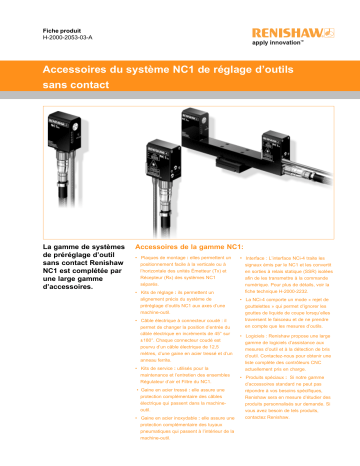 Renishaw NC1 non-contact tool setting system accessories Manuel utilisateur | Fixfr