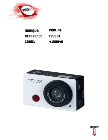 Manuel du propriétaire | Proline PSV001 - Full HD WiFi Sports Camera Manuel utilisateur | Fixfr