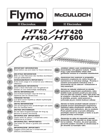 Manuel du propriétaire | Flymo HT600 Manuel utilisateur | Fixfr