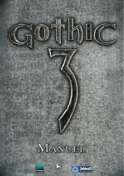 GAMES PC Gothic 3 Manuel utilisateur