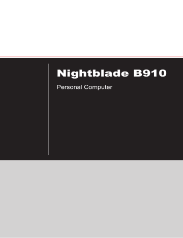 Manuel du propriétaire | MSI Nightblade 3 - B910 Manuel utilisateur | Fixfr