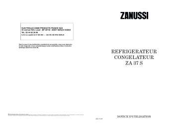 Manuel du propriétaire | Zanussi ZA37S Manuel utilisateur | Fixfr