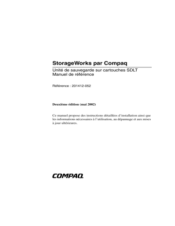Manuel du propriétaire | HP STORAGEWORKS SDLT 220 TAPE ARRAY Manuel utilisateur | Fixfr