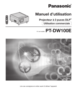 Panasonic PT-DW100E Manuel utilisateur