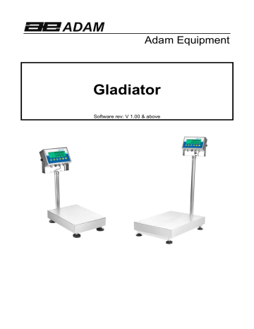 Adam Equipment Gladiator Gladiator Washdown Scale Manuel utilisateur | Fixfr
