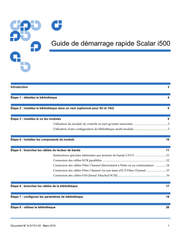 Manuel du propriétaire | Quantum Scalar i500 Manuel utilisateur | Fixfr