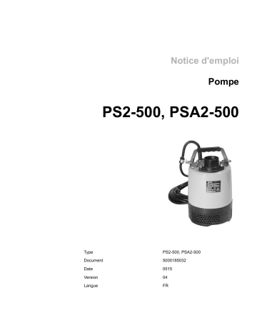 PS2500 | Wacker Neuson PSA2500 Submersible Pump Manuel utilisateur | Fixfr
