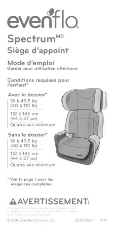 Evenflo Spectrum Manuel utilisateur | Fixfr