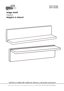 Honey-Can-Do SHF-04395 15.75 in. x 3.94 in. L-Shape White Wall Shelf Decorative Shelf Guide d'installation