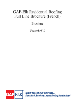 GAF RESIDENTIAL ROOFING FULL-LINE Manuel utilisateur