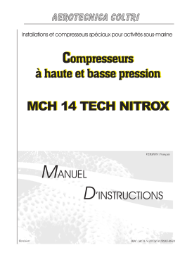 AEROTECNICA COLTRI MCH14 TECH NITROX Manuel utilisateur