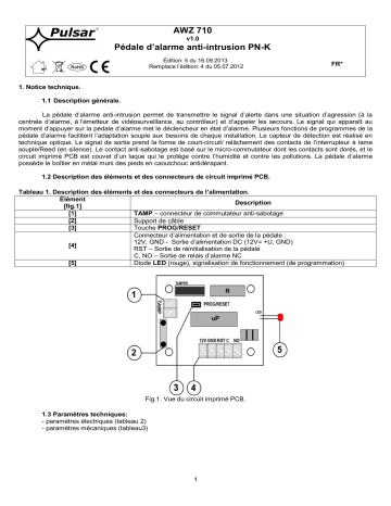 Mode d'emploi | Pulsar AWZ710 - v1.0 Manuel utilisateur | Fixfr