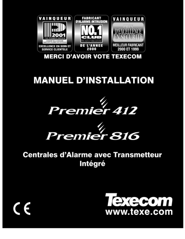 Manuel du propriétaire | Texecom PREMIER 816 Manuel utilisateur | Fixfr