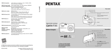 Pentax Série Optio T30 Mode d'emploi | Fixfr