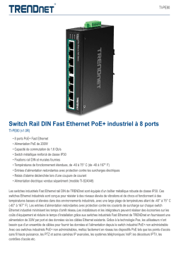 Trendnet TI-PE80 8-Port Industrial Fast Ethernet PoE+ DIN-Rail Switch Fiche technique