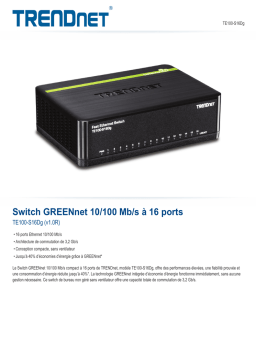 Trendnet TE100-S16Dg 16-Port 10/100 Mbps GREENnet Switch Fiche technique