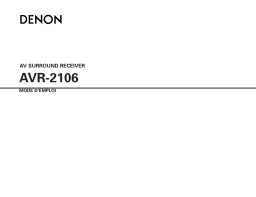 Denon AVR-2106 Manuel utilisateur