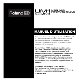 Edirol UM-1 Manuel utilisateur