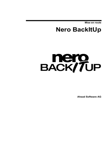 Manuel du propriétaire | Nero BackItUp Manuel utilisateur | Fixfr