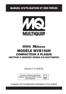 MQ Multiquip MVB150H Plaques vibrantes unidirectionnelle Manuel utilisateur