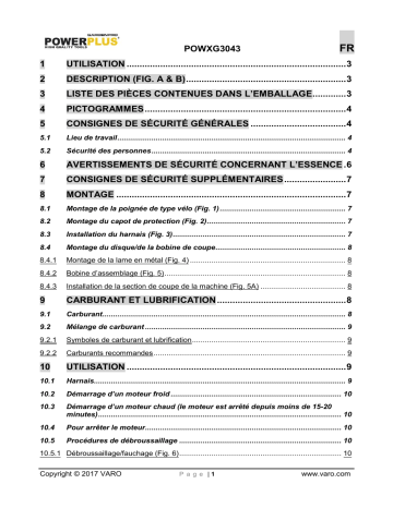 Manuel du propriétaire | Powerplus POWXG3043 Manuel utilisateur | Fixfr