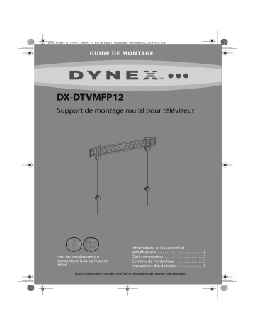 Dynex DX-DTVMFP12 Fixed Wall Mount for Most Flat-Panel TVs Up to 50