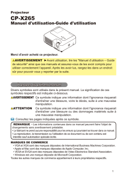 Hitachi CP-X265WF Manuel utilisateur