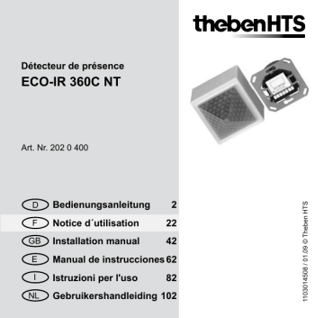 Manuel du propriétaire | THEBEN ECO-IR 360C NT Manuel utilisateur | Fixfr