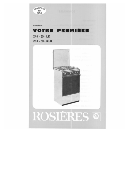 ROSIERES 241-50 RLK Manuel utilisateur