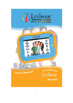 Lexibook Tablet Junior Power Touch Manuel utilisateur