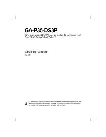 Manuel du propriétaire | Gigabyte GA-P35-DS3P Manuel utilisateur | Fixfr