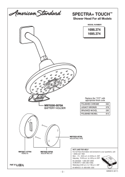 American Standard Spectra Touch 4-Spray 7 in. Fixed Showerhead in Brushed Nickel Manuel utilisateur