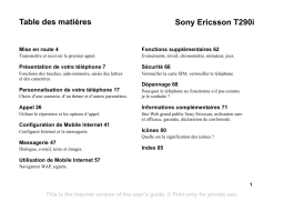 Sony T290I Mode d'emploi