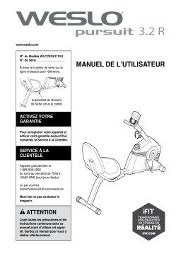 Weslo Pursuit 3.2 R Bike Manuel utilisateur