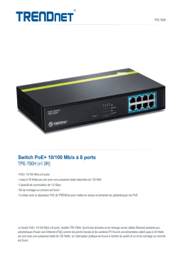 Trendnet RB-TPE-T80H 8-Port 10/100 Mbps PoE+ Switch Fiche technique