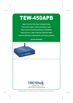 Trendnet TEW-450APB 108Mbps 802.11g Wireless Access Point Manuel utilisateur