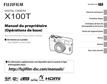 Fujifilm X-100T Manuel utilisateur | Fixfr