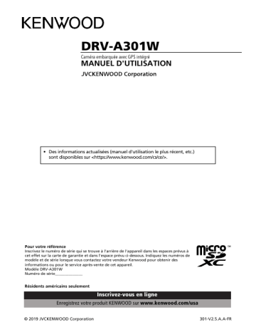 Mode d'emploi | Kenwood DRV-A301W Manuel utilisateur | Fixfr