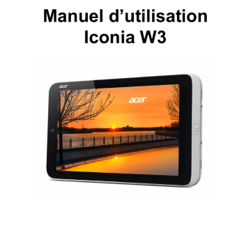Acer Iconia W3-810 Manuel utilisateur | Fixfr
