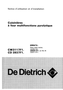 De Dietrich CD3937F1N Manuel utilisateur