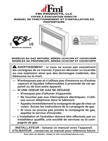 VVC36P1 | VCC36P | VVC36PB1 | VVC36NH1 | VCC36NH | CGCDV36PR | CGCDV36NR | VVC36N1 | VVC36N-HA | VVC36NB-HA | VC36PH | VC36PB | VC36NB | VC36NB-HA | VC36NH | VC36N-HA | VC36NH-HA | VVCC36P1 | VVCC36NH1 | FMI VCC36N Fireplace Manuel utilisateur | Fixfr