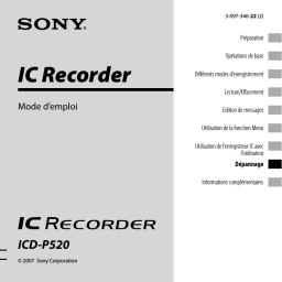 Sony ICD P520 Mode d'emploi