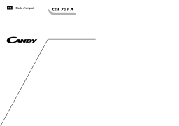 Candy CDE 701 A Manuel utilisateur