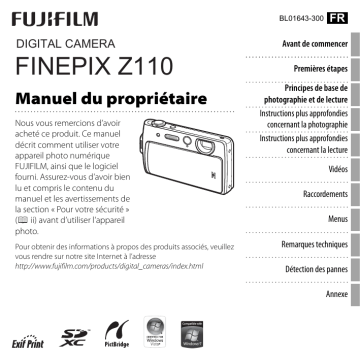 Fujifilm FINEPIX Z110 Manuel utilisateur | Fixfr