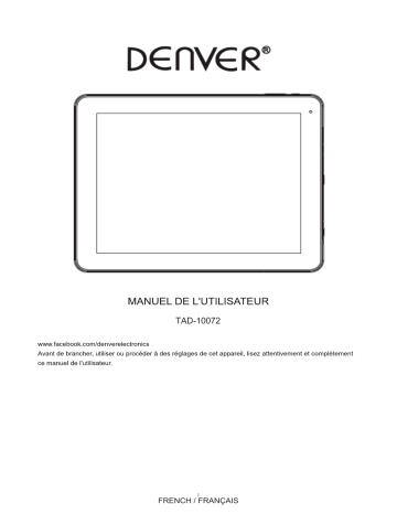 Manuel du propriétaire | Denver TAD-10072 Manuel utilisateur | Fixfr