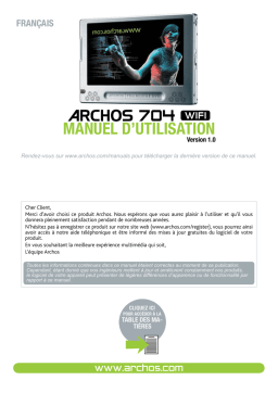 Archos 704 WIFI Manuel utilisateur